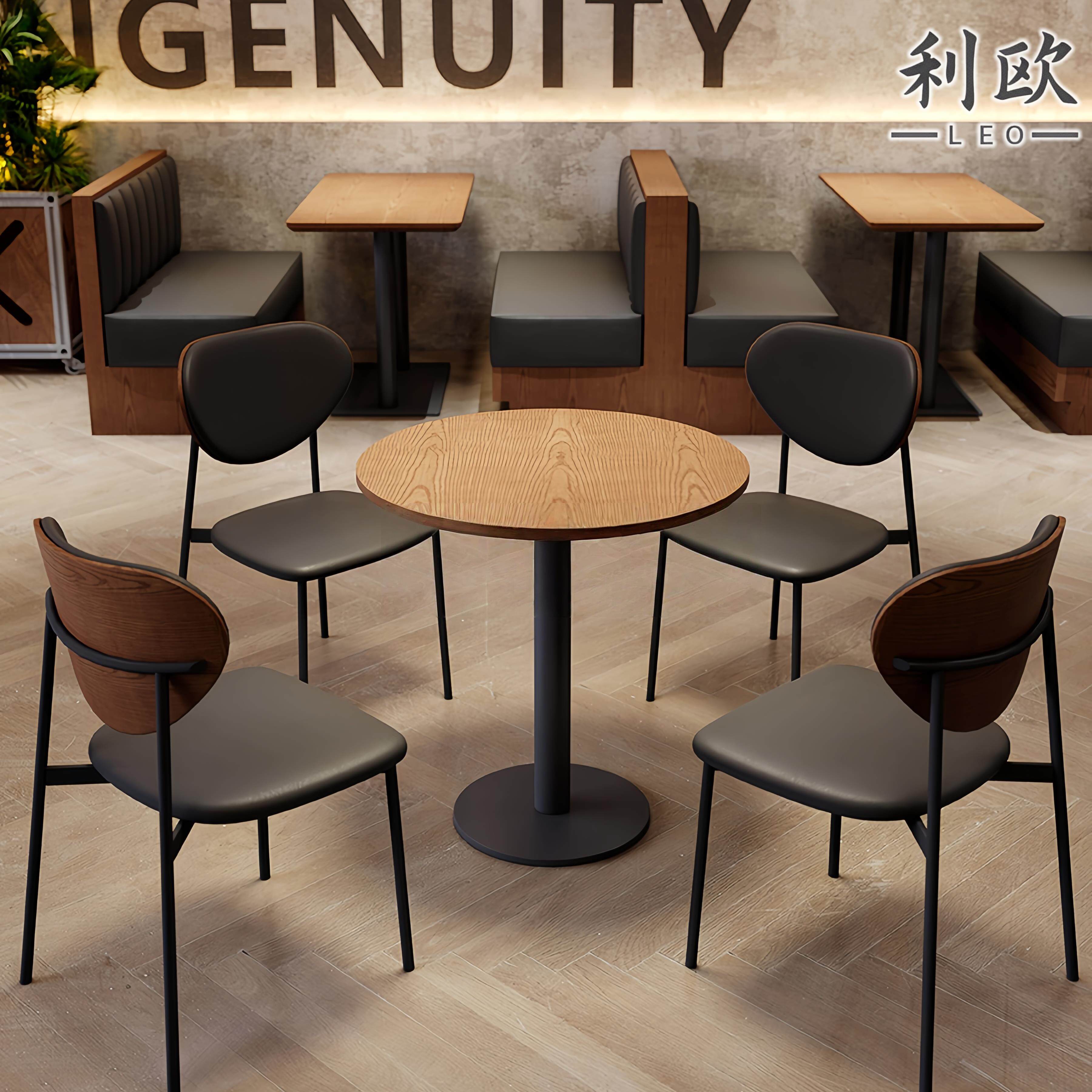 工业风咖啡厅桌椅组合网红奶茶甜品店铁艺椅子简餐轻食店餐椅商用