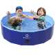 宠物泳池源头水池pvc洗澡盆浴盆工厂 宠物加高现货可折叠狗狗蓝色