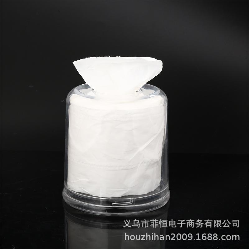 厂家透明塑料 圆筒形创意特价纸巾抽盒 车用抽纸盒现货塑料盒