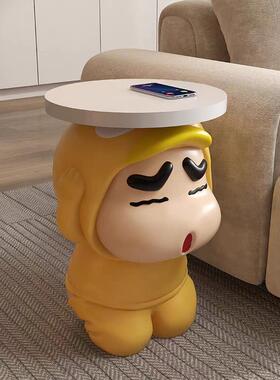 创意蜡笔小新客厅茶几边几柜可移动沙发旁边落地床头柜装饰品摆件