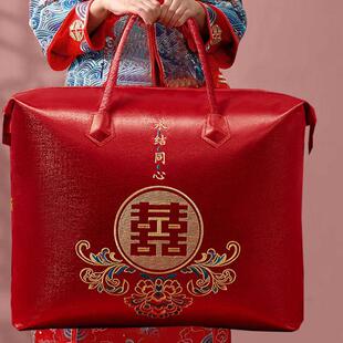 2026新款结婚陪嫁收纳袋婚庆四件套红色喜被收纳装棉被包装袋子大