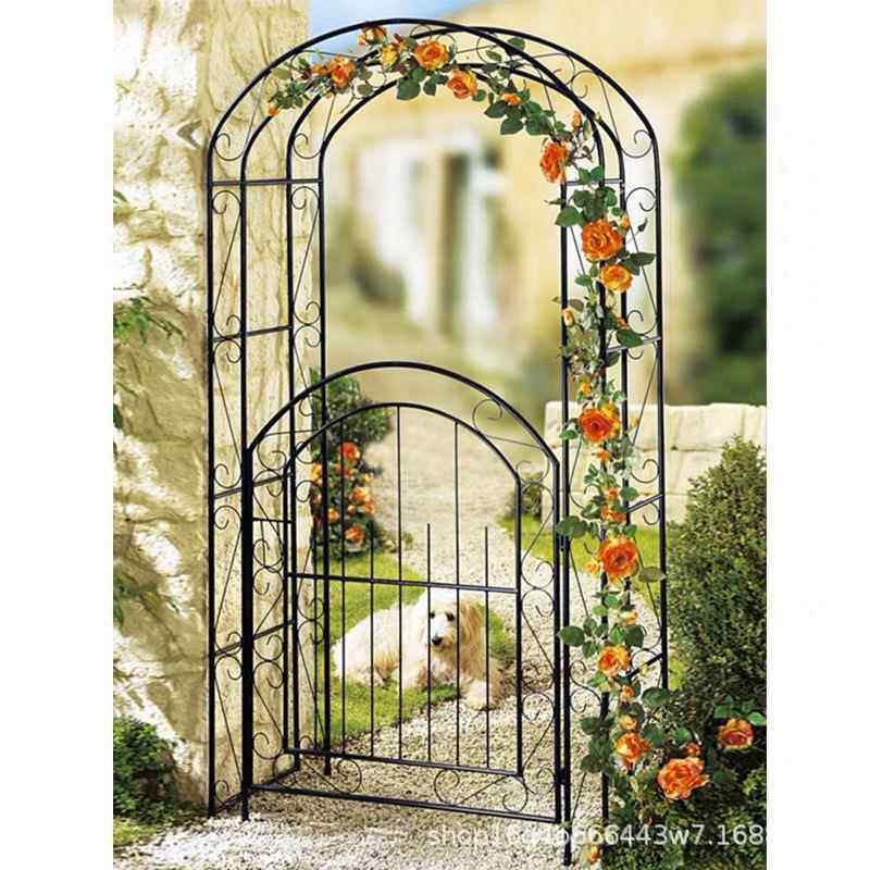 小毛草的花园式欧庭外院别铁艺墅拱门花架带门藤月月季户爬675467