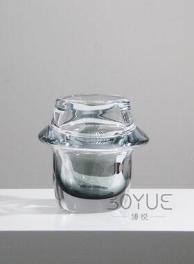 现代厅简约间风样面板玄关书房餐茶几桌面台棕色琉璃玻璃XY77098