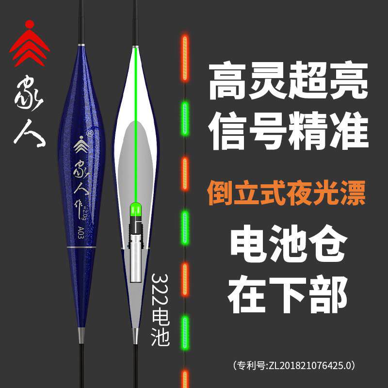 家人新款夜光鱼漂高灵敏加粗醒目电子漂鲫鱼大物日夜两用浮漂