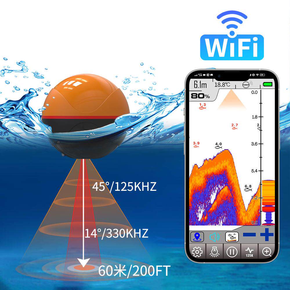 跨境黑科技新款尔畅声呐探鱼器无线WiFi水下高清智能手机双频渔具