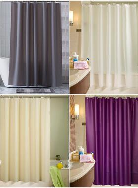 透明浴帘浴室挂帘peva素色防水加厚酒店纯色浴室帘子灰色窗帘