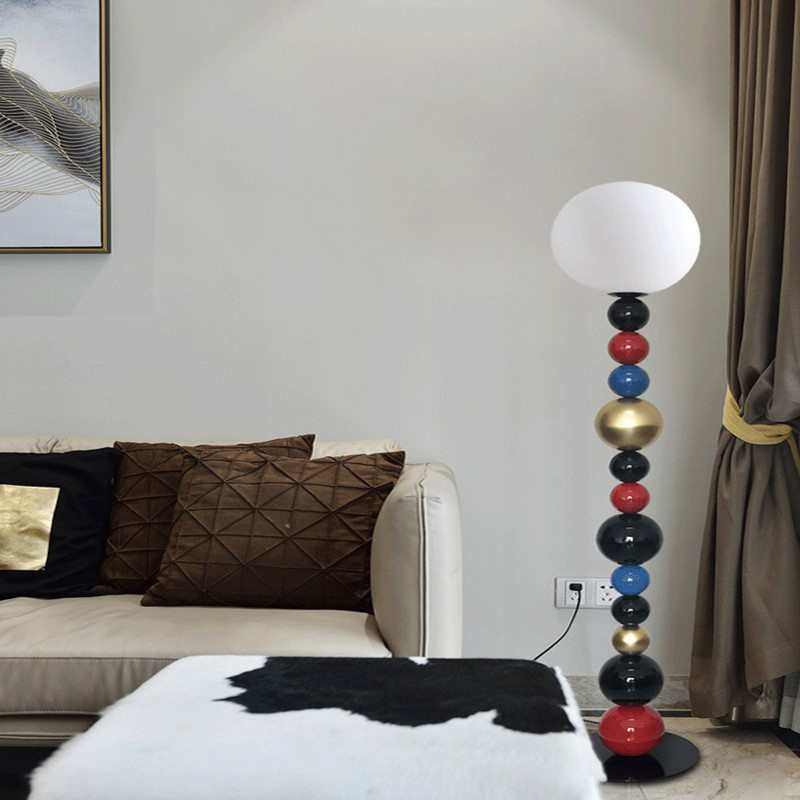 卧室客厅北欧美式彩色艺术设计床头创意灯具圆球书房立式感落地灯,家装灯饰光源,装饰落地灯,淘宝优惠券,粉丝福利购,淘宝优惠卷
