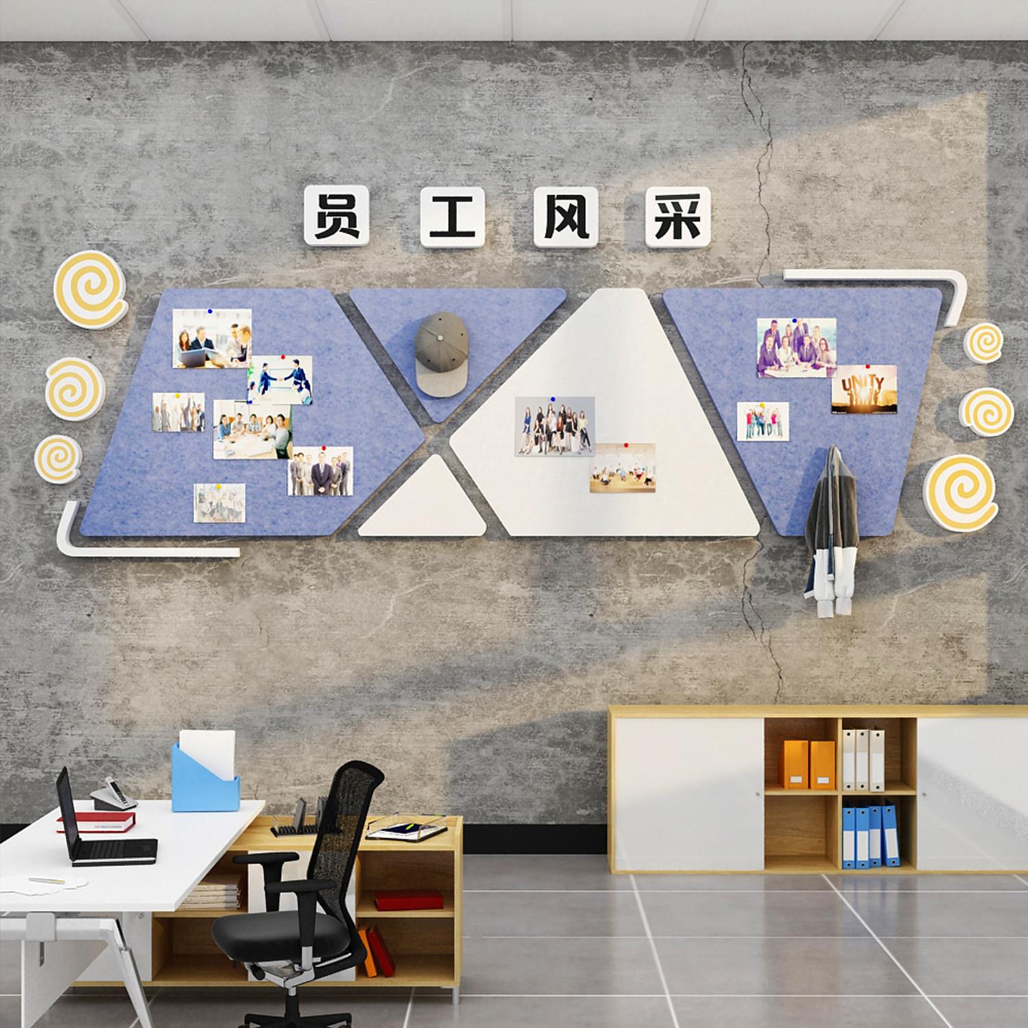 优秀员工风采公告栏照片业绩展示板办室司墙面装饰毛毡贴企业文化