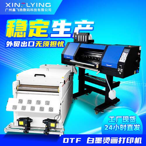 工厂现货 4头60cm DTF 荧光色 鑫飞扬柯式白墨打印抖粉一体机