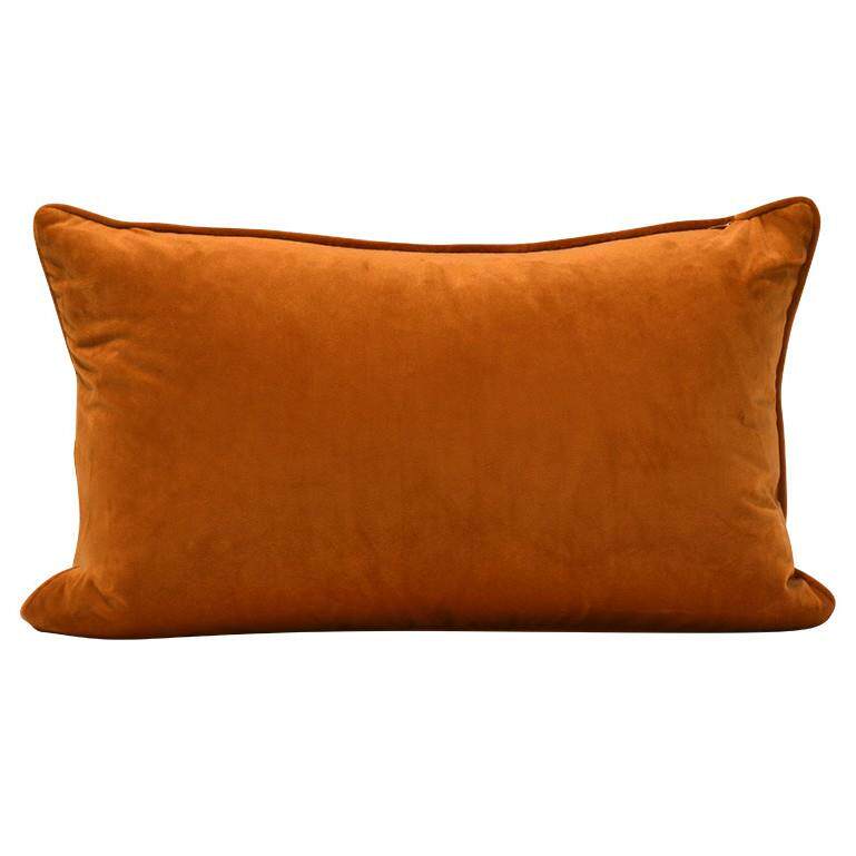 橙色毛绒双面别墅酒店腰枕简约现代纯色沙发椅子长方形靠垫套