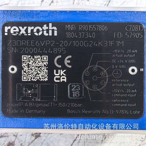 R901557806  Z3DREE6VP2-20/100G24K31F1M 液压元件 / 全新原装