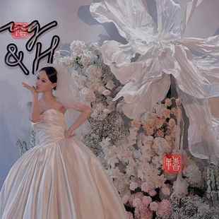 婚庆巨纸艺婚美塑花大型型手工花舞花造型礼堂舞CLO台背景蝶褶皱