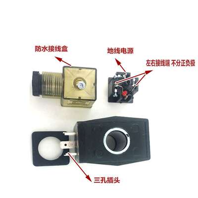 方头塑封线圈AB410 310电磁阀防水全铜 内孔16mm  220 24V CKD式