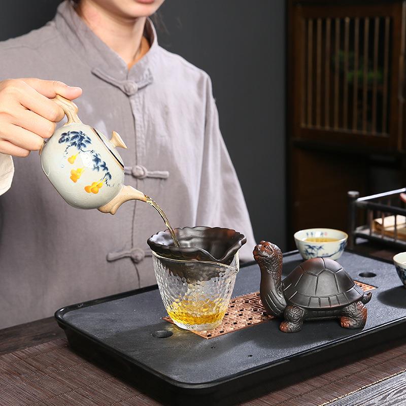 紫招财龟砂件家用摆紫砂茶漏茶WXZ桌道泡茶过滤器茶具茶配件