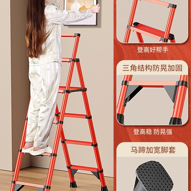 家庭缩伸梯铝子室内多功字能小型人梯合金加厚迁扶升降梯便携F98H