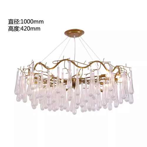 欧式餐厅吊灯中山灯具铝制枝形水晶吊灯奢华氛围灯酒店别墅客厅灯