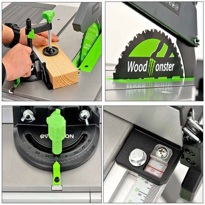 10寸木工推台锯 多功能电圆锯切割机电动工具精密裁板地板无尘锯