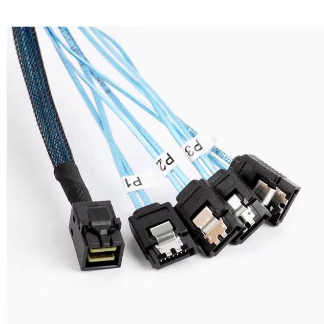 正向12G口Mini SAS SFF-8643转4*SATA数据线阵列卡/服务器背板线