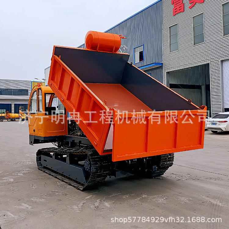 547钢制 履带克输自卸车 运石路行走履带运输车坦式履带运输翻斗