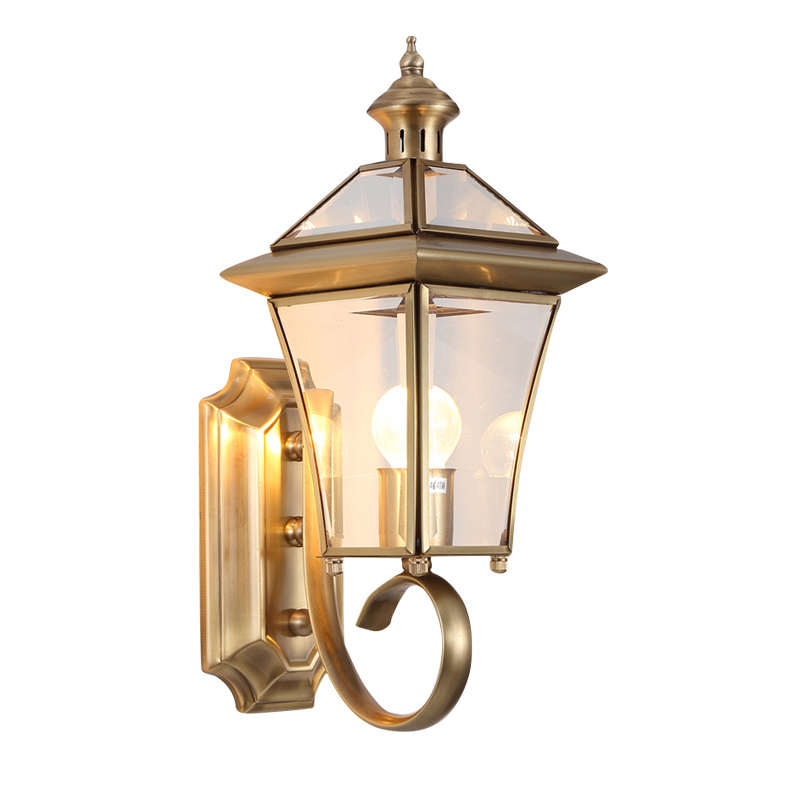 全铜欧式户外庭院简欧防水壁灯围墙灯阳台室外过道走廊花园墙头灯