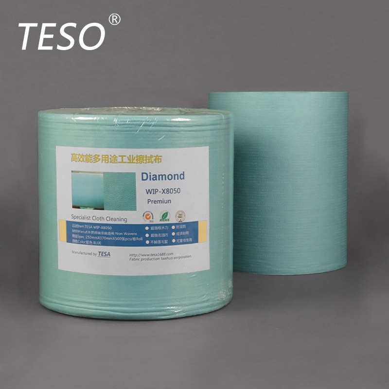 81050绿色长条压花大卷无尘擦拭纸 工业大卷无尘纸除尘纸吸油吸水