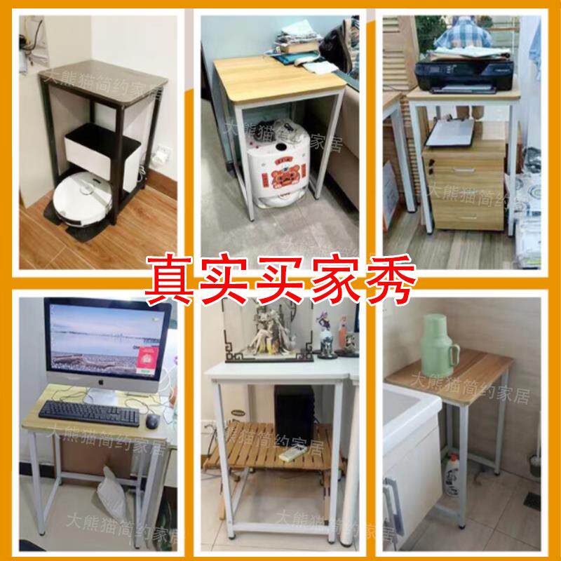 小桌子工作台置物桌长70宽50cm60小型细腿高脚桌盆景墙角窄桌定
