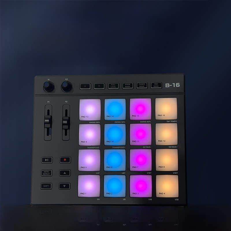 彩色便携式蓝牙迷你迷笛键盘初学者B16 Pad数字编曲音乐电子音乐
