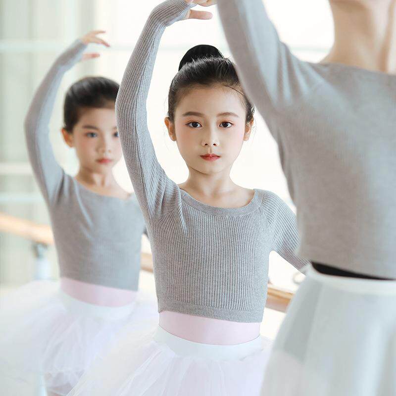 儿童舞蹈毛衣中国舞芭蕾舞练功服女童针织外搭秋冬披肩保暖一字领