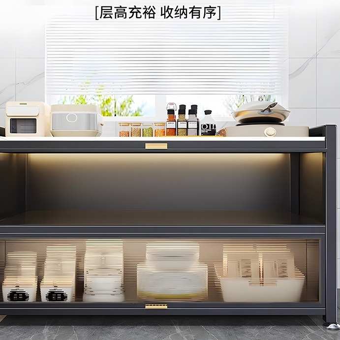 厨房置物架多功能岩板餐边柜餐具收纳柜储物柜落地多层厨具收纳架