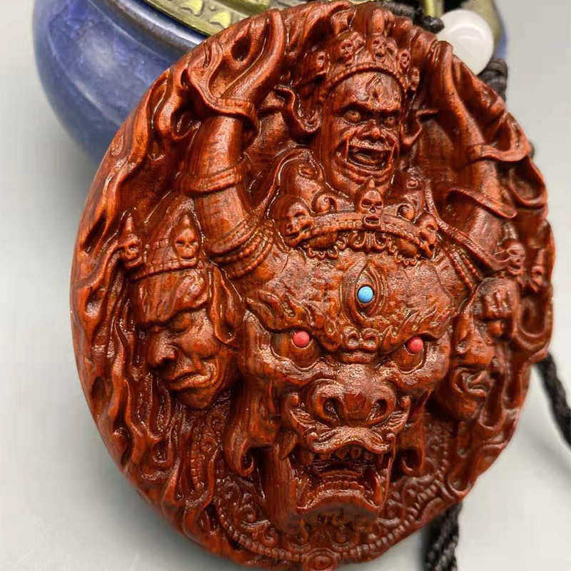 小叶紫檀大威德金刚牛守护工艺手把件车挂件文玩工艺品,家居饰品,木雕,淘宝优惠券,粉丝福利购,淘宝优惠卷