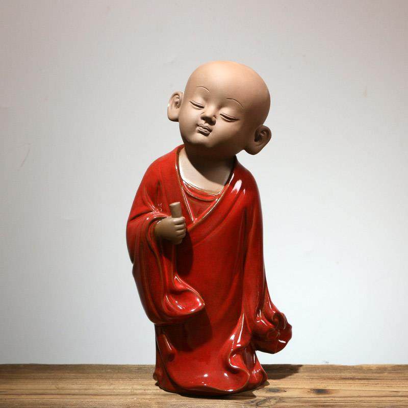 正品家可爱办公室面小和尚居陶瓷摆件电视饰柜装客厅家居摆桌设品