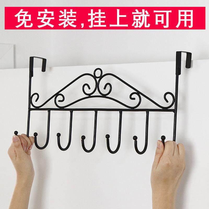 日本门后挂钩神器挂衣架置物架背式挂架免打孔卧室背后钩衣服收纳