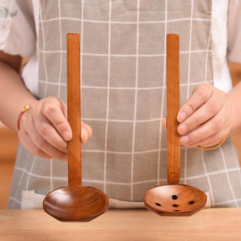 厂家味千拉面勺子料理店长柄汤勺刻字创意漏勺木质龟甲火锅勺