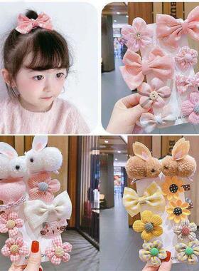 14-8Pcs/Set Cute Cartoon Bowknot Flower Hair Clips for Baby