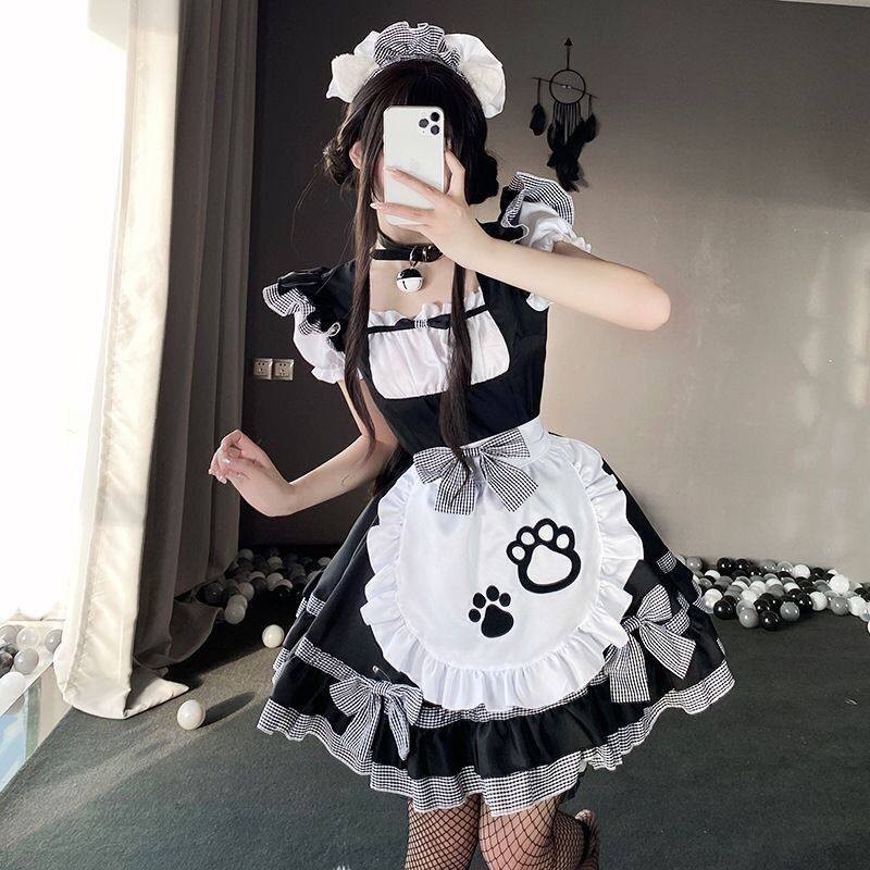 女仆装cos可爱女佣猫咪大码少女lolita连衣裙洛丽塔cosplay服装