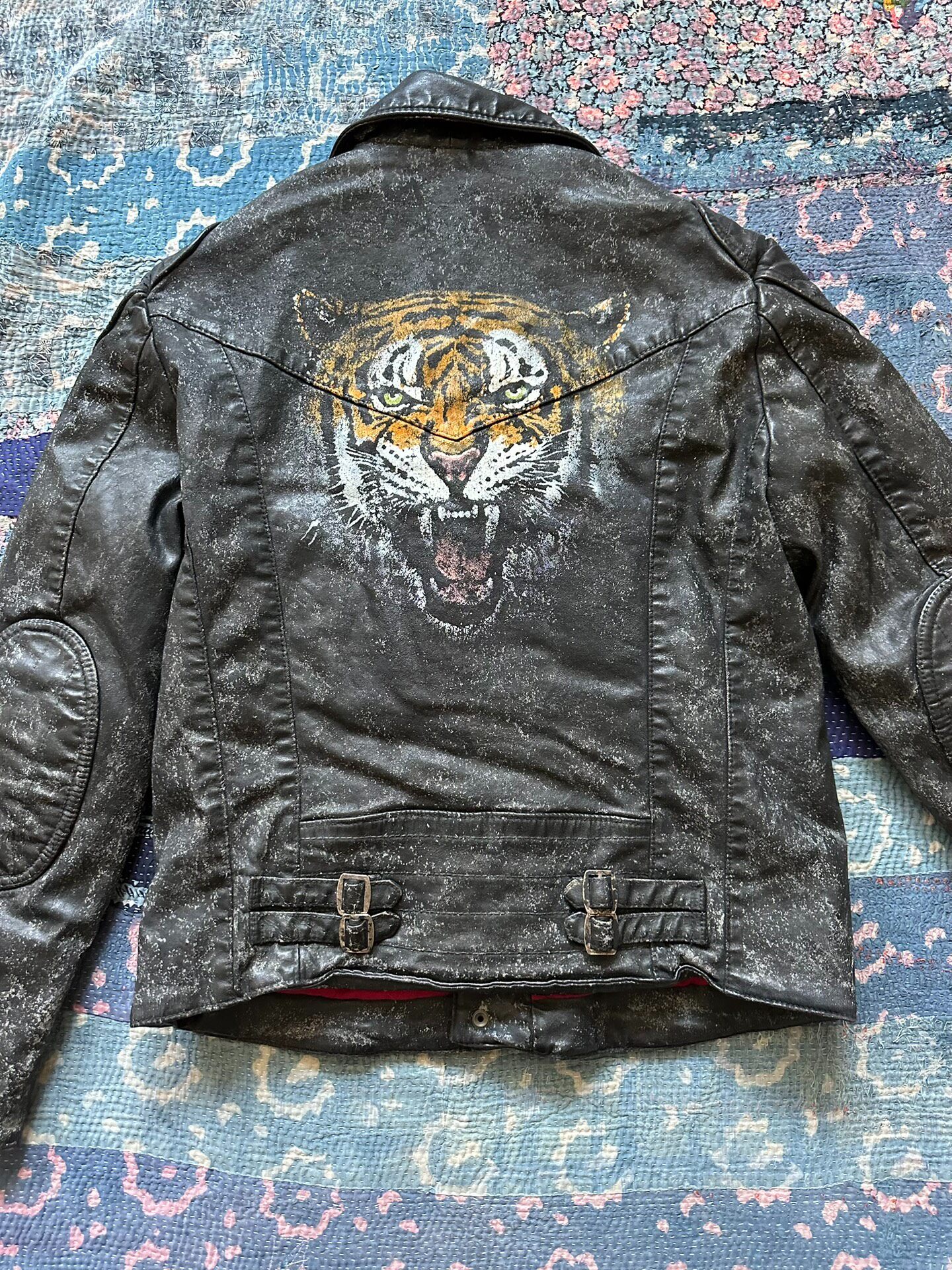 RRL Distressed Black Denim Jacket — front