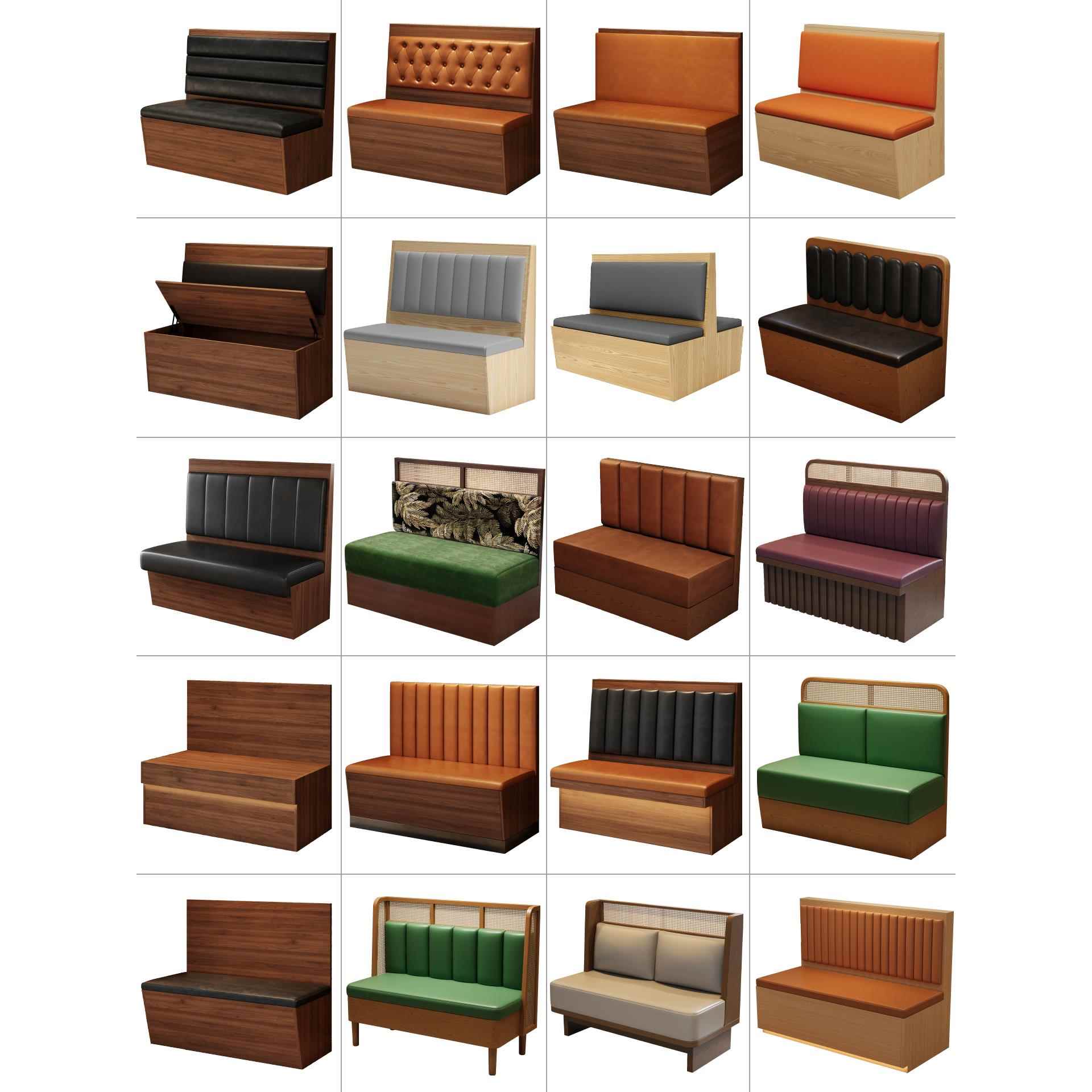 定制卡座沙发餐厅桌椅烧烤火锅茶楼咖啡饭店餐桌靠墙实木餐饮商用