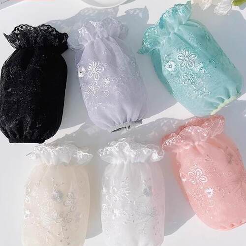 Korean-style double-layer lace sleeve covers for women, suit