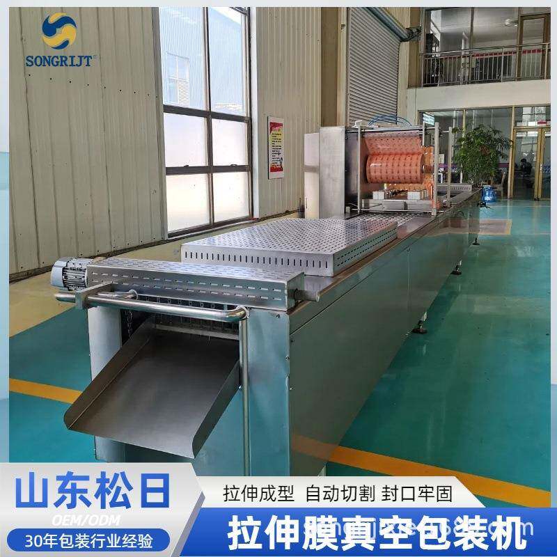 厂家豆腐干包装机火锅底料拉伸膜真空包装机香肠连续真空包装机