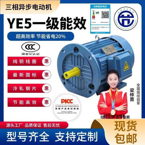 国标纯铜线圈YE5一级能效电机三相380V2极1.5/5.5/7.5/15/18.5W