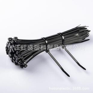 齿痕朝外扎线用反穿式扎带 黑色尼龙66反穿式尼龙扎带2.5*100