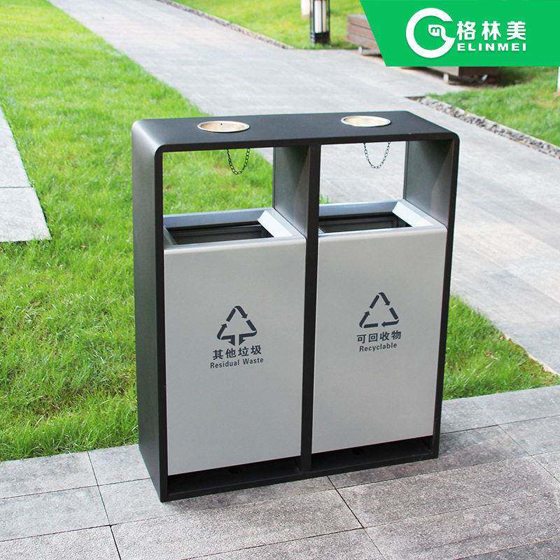 户外分类垃圾桶环卫室内双筒景区街道物业小区简约果壳箱现货学校