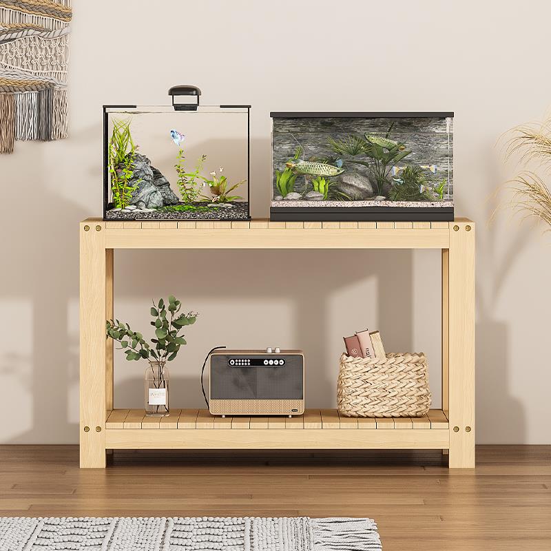 鱼缸架子实木底柜底座双层客厅小型超强承重简易水簇箱底架置物架