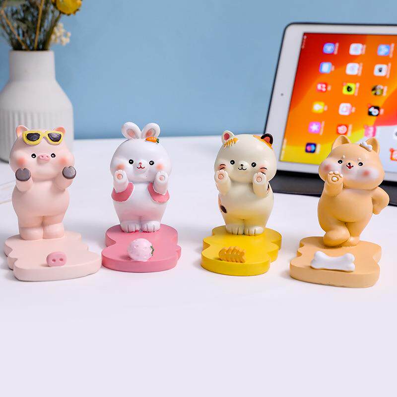 可爱萌宠动物手机支架小摆件办公室桌面平板支撑创意懒人追剧神器