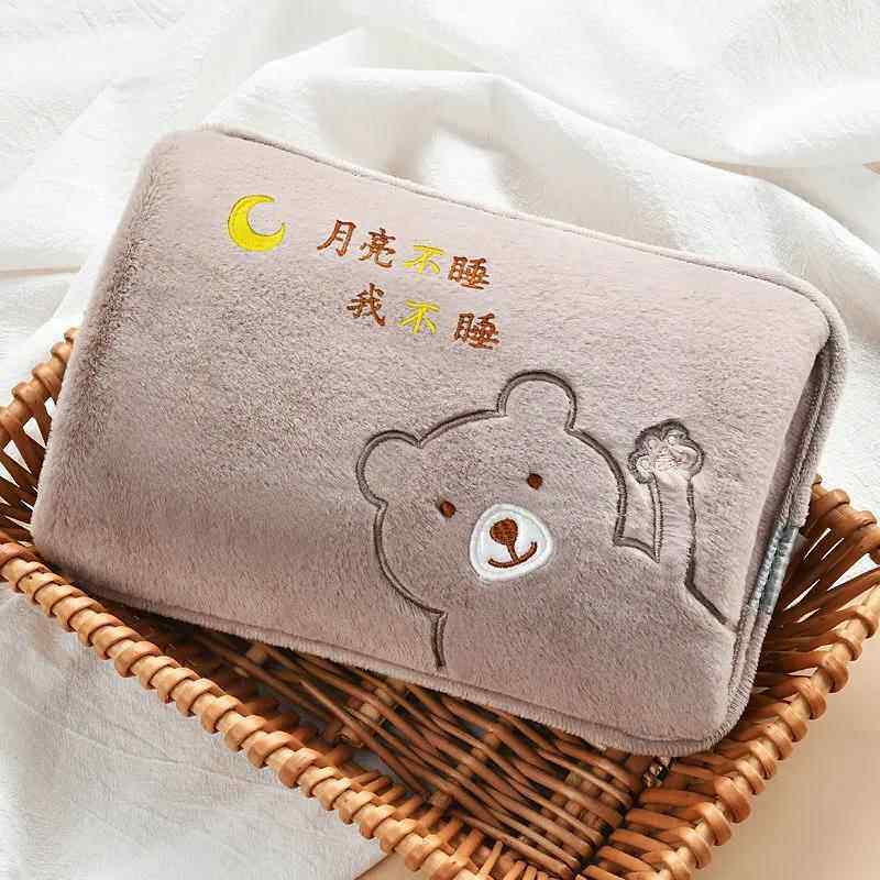 充电热水袋防爆暖水袋暖肚可爱毛绒暖手宝卡通电暖宝暖宝宝双插手