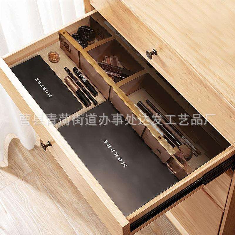 竹木抽屉分隔器竹子免打孔分隔挡板自由组合分断板竹制抽屉隔板