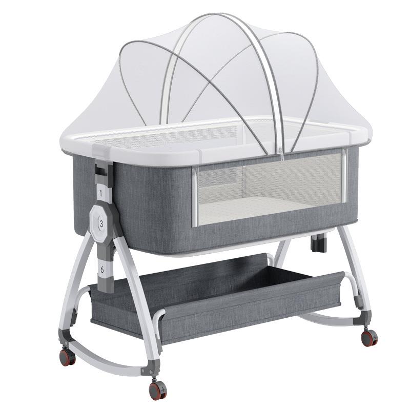 婴儿床床可b移动多功能便携叠式宝宝床可折摇篮955床b新生儿拼接