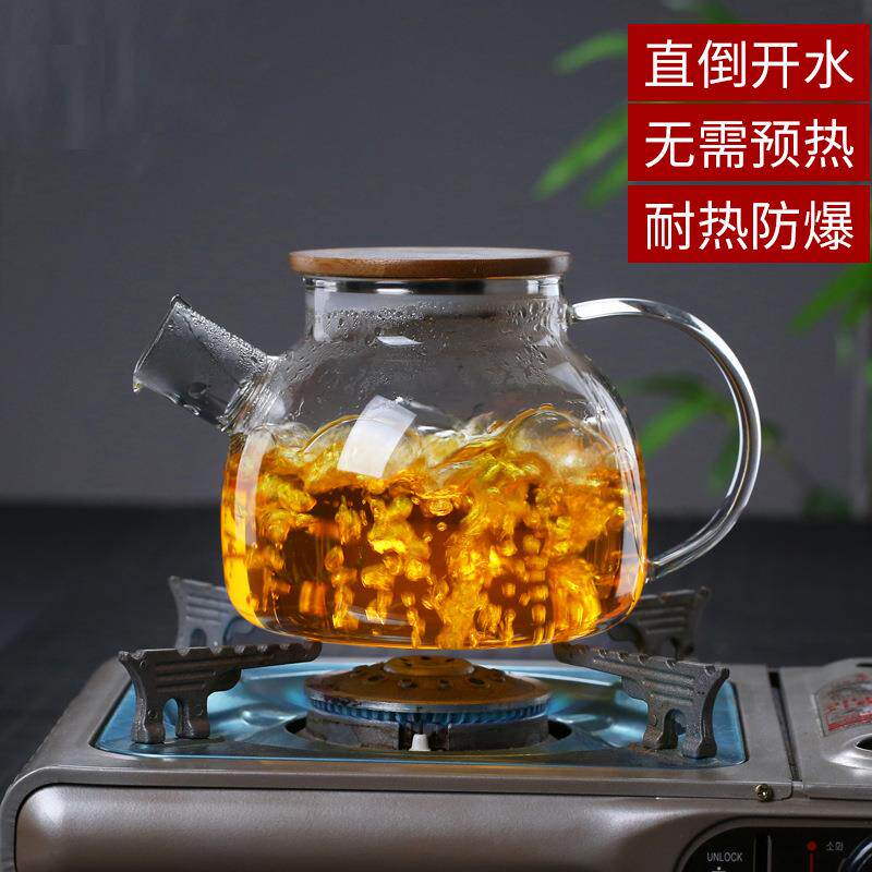 厂家加厚玻璃冷水壶大容量玻璃水壶凉白开凉水壶竹盖壶泡茶壶