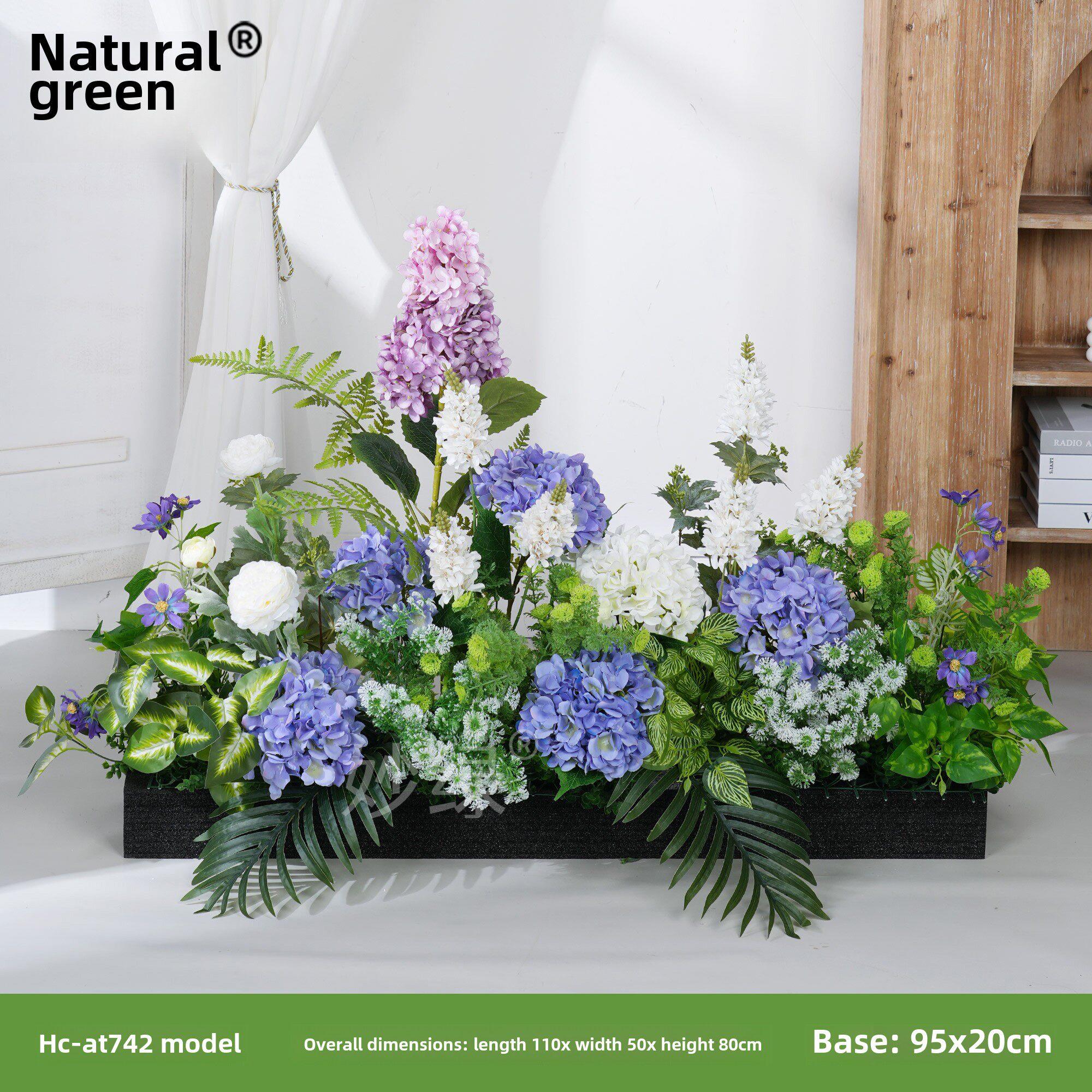 模拟绿色植物造景装饰假花绣球装饰隔断花槽花箱彷生塑料景观栅栏