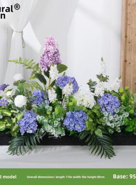 模拟绿色植物造景装饰假花绣球装饰隔断花槽花箱彷生塑料景观栅栏